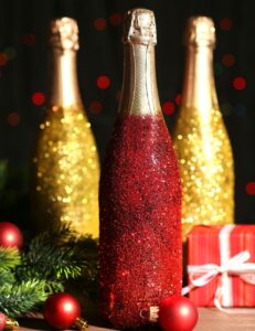 decorar botellas navidad 